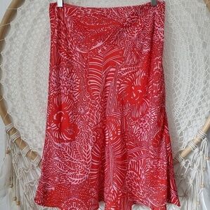 Ann Taylor Flowy 100% Silk Skirt Size 8